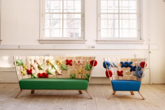 Scandinavian Furniture With Giant Bold Cross-Stitches - DigsDi