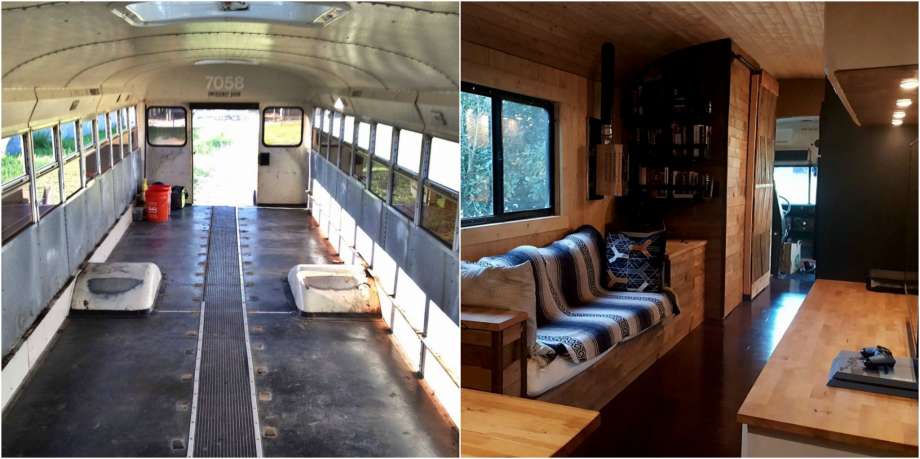Austin guy spends $15K to make a tiny home out of a school bus .