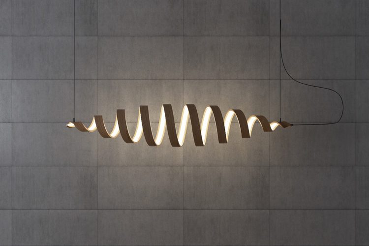 Sculptural Spiral Lamp Collection Made Of Veneer - DigsDi