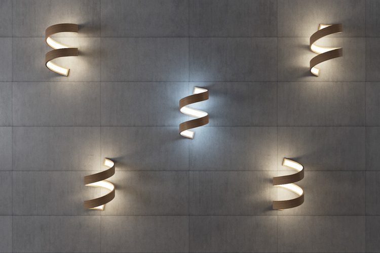 Sculptural Spiral Lamp Collection Made Of Veneer - DigsDi