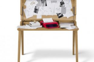 Slim And Minimalist Fino Secretary Desk Of Solid Wood - DigsDi