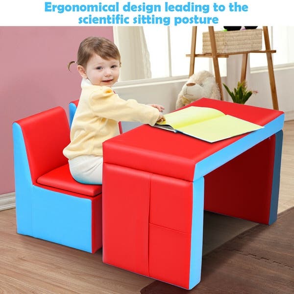 Shop Gymax Multi-functional Kids Sofa Table Chair Set Couch .