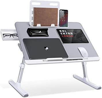 Amazon.com : SAIJI Laptop Bed Tray Desk, Adjustable Laptop Stand .