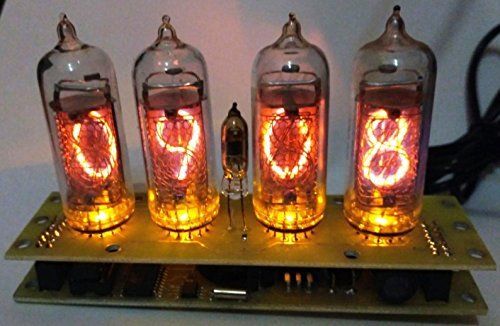 Assembled Neon Steampunk Dieselpunk Vacuum Nixie Tube Clock .