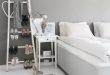 Stylish Grey Girl Bedroom Design With A Shoes Ladder - DigsDi