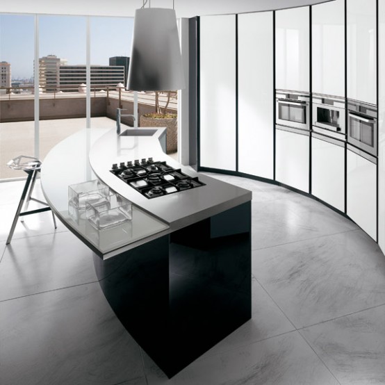 Black and White Kitchen by Ernestome