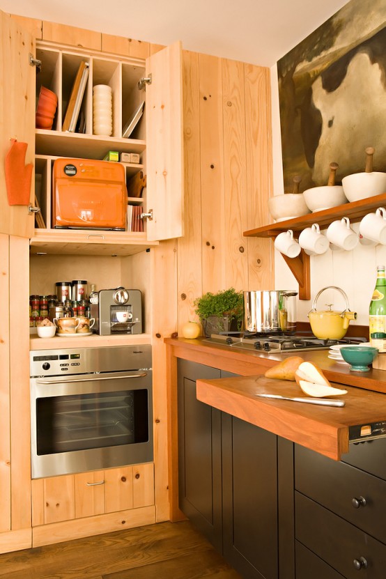 Stylish Kitchen Design In Warm Shades - DigsDi