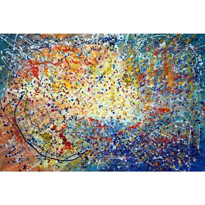 Abstract 60x43 XL SUNRISE Original Painting LIGHTS and Nature Art .