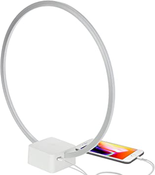 Brightech Circle - LED Modern Bedroom Nightstand Lamp - Super .