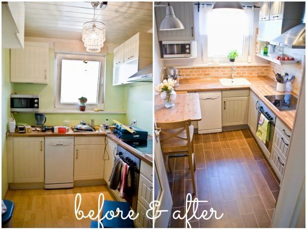Small Kitchen Ideas on a Budget - Before & After Remodel Pictures .