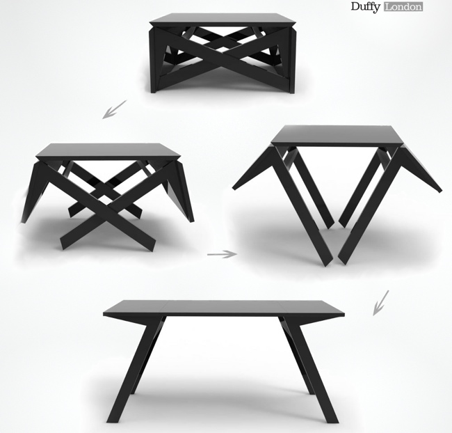 MK1 – A Coffee Table that Converts in Seconds Into a Dining Tab