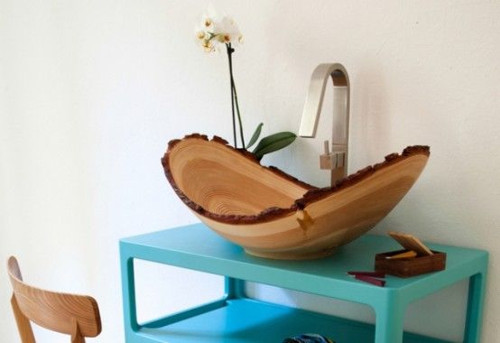 Trendy Larch Wood Ninna Washbasin | Bathroom sink design, Unique .