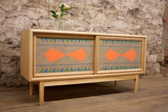 Unusual Wooden Furniture With Bright Geometric Patterns - DigsDi