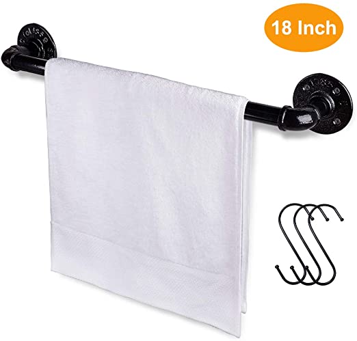 Amazon.com: Jeasor 18 Inch Industrial Pipe Towel Bar, DIY Bathroom .
