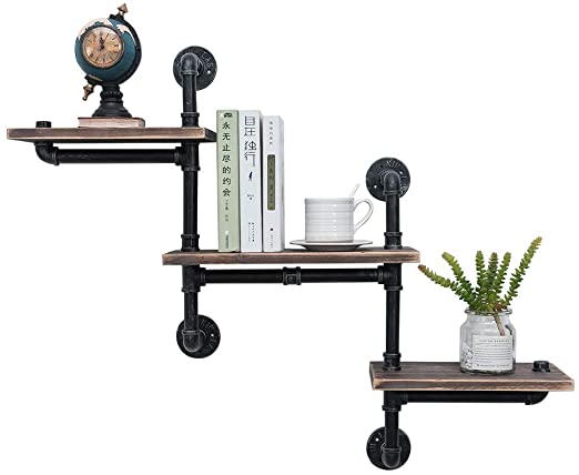 Amazon.com: Industrial Pipe Shelving Wall Mounted,Steampunk Real .