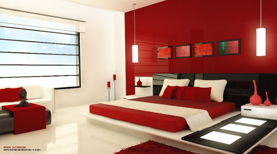 Red Bedrooms | Red bedroom design, Red bedroom decor, Bedroom r