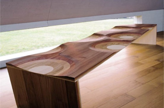 Wood Dining Room Furniture with Unique Finish by Toyo Ito - DigsDi