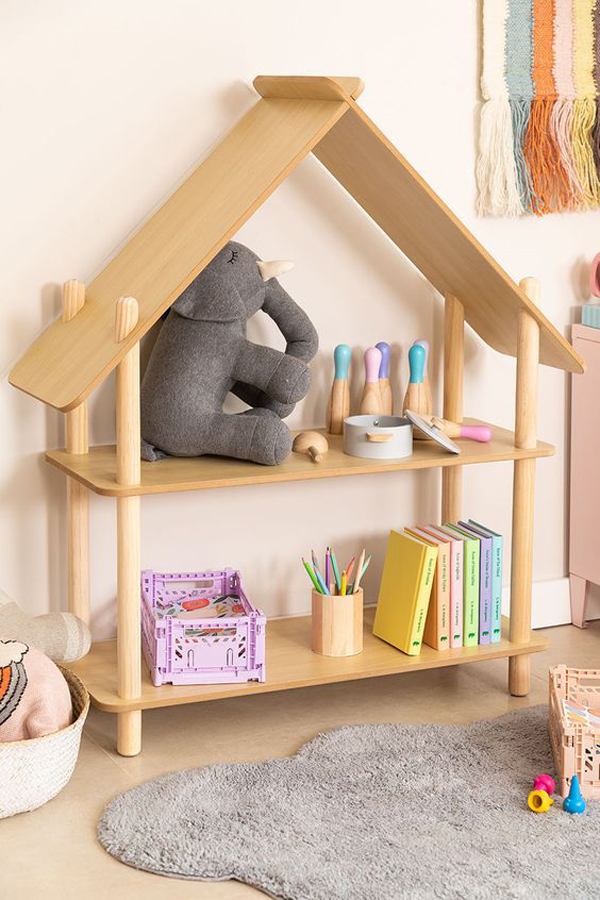 Wooden Bookshelf Design for Children