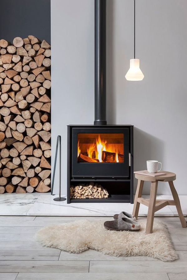 Modern-wood-stove-with-built-in-firewood-storage