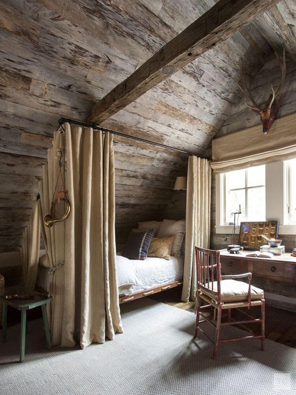 Ideas for cozy corner bedrooms made of wood