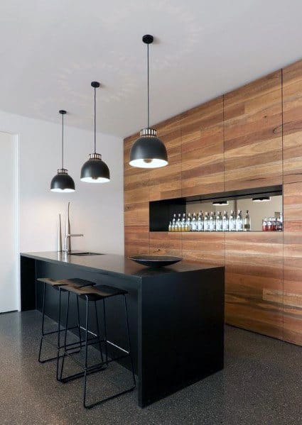 Hardwood wall ideas for home bar