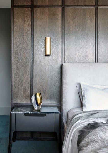 Luxurious wood with wall light
