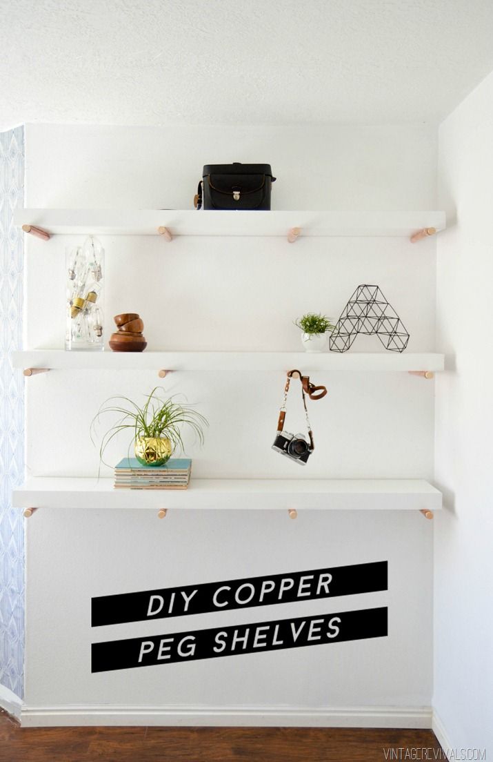 Shelves made of copper nails