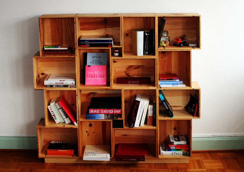 Create modular shelves from boxes