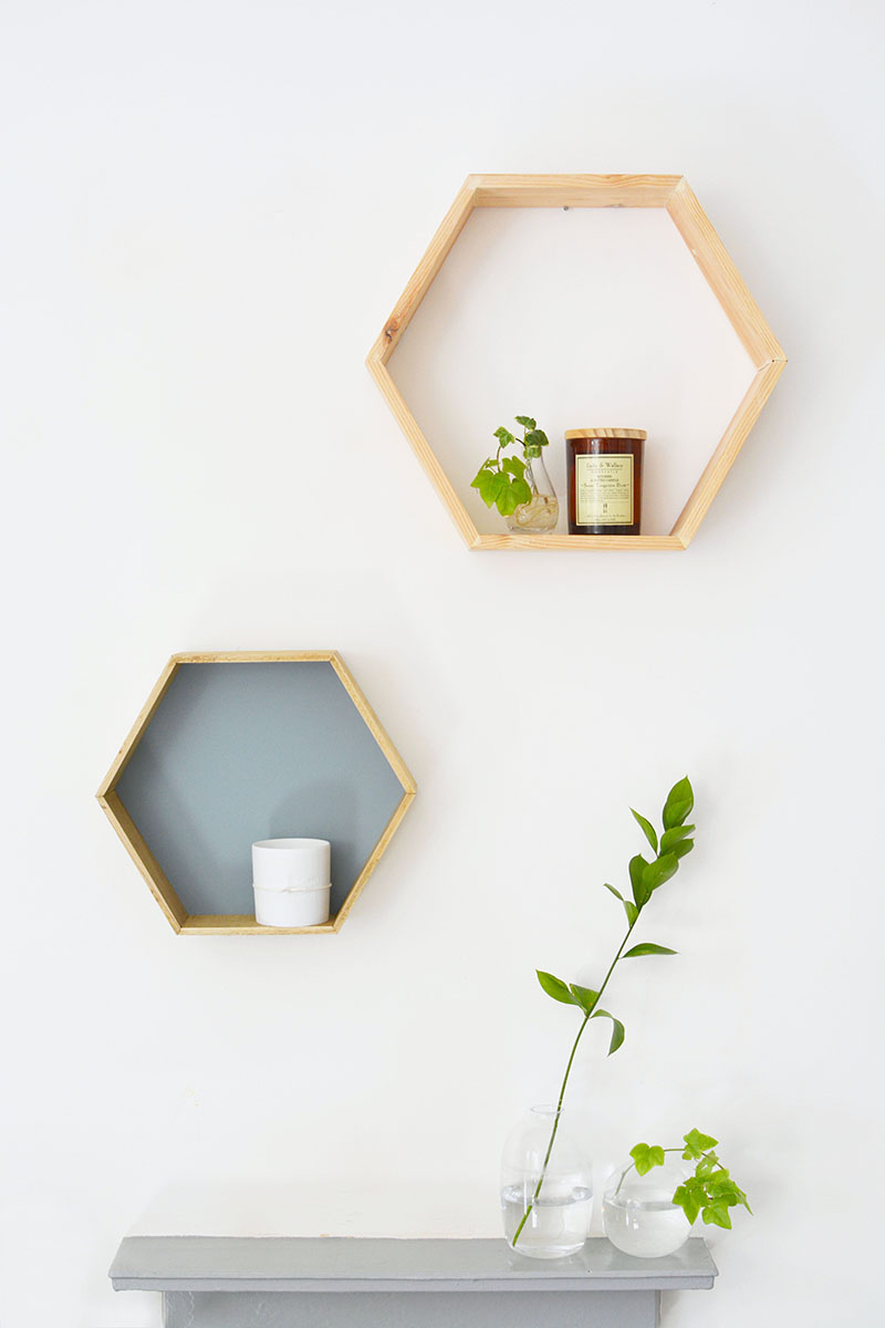 You can start building modern honeycomb shelves