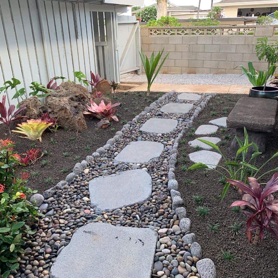 Paved path in the backyard 