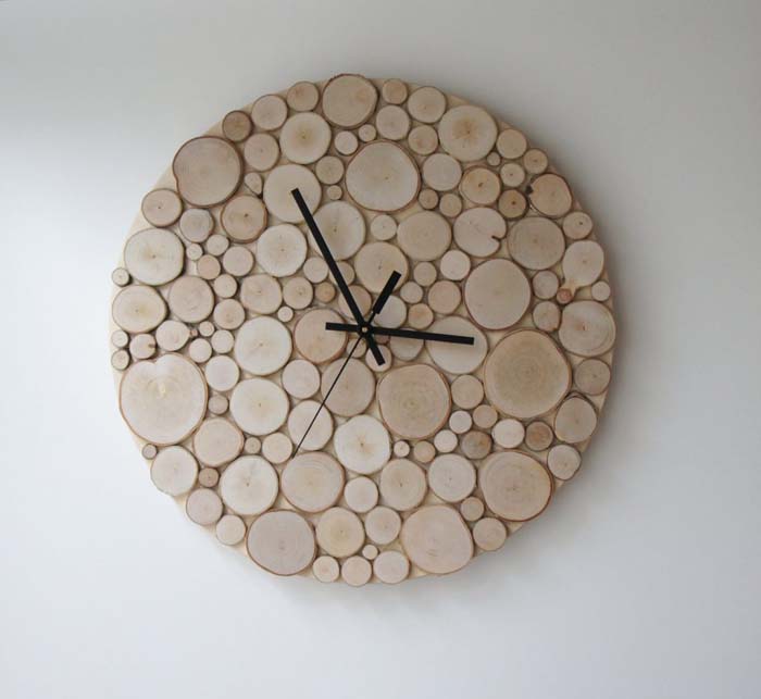 Wooden panel clock