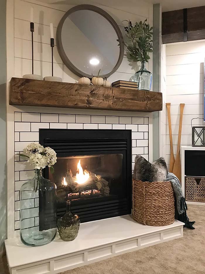 Do-it-yourself rustic mantel