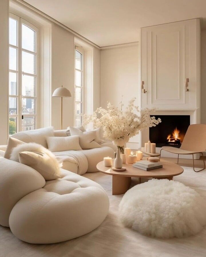 All White Apartment Minimalist Chic Living Space in a White Color Palette