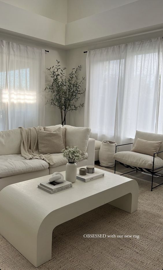 All White Interior Stylish Monochromatic Living Spaces