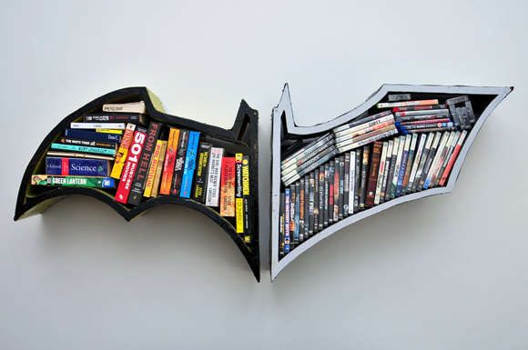 Batman Bat Shaped Bookshelf Gotham-inspired Bat Wing Design Bookshelf for Superhero Fans