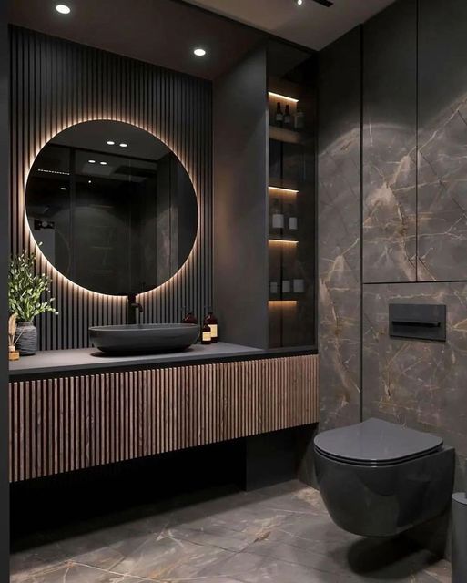 Black Bathroom Design Elegant and Edgy Bathroom Decor in Black Tones