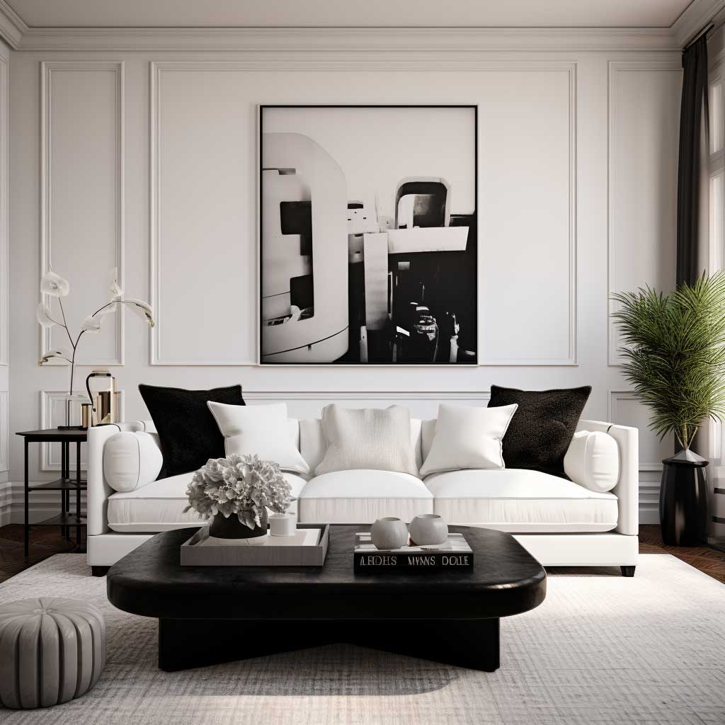 Black White Apartment Design Stylish Monochromatic Living Space Décor Ideas