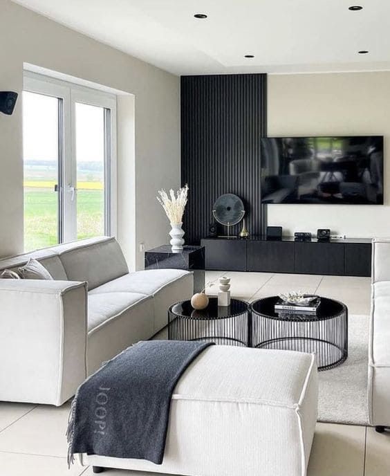 Black White Apartment Design Stylish Monochrome Living Space Inspiration