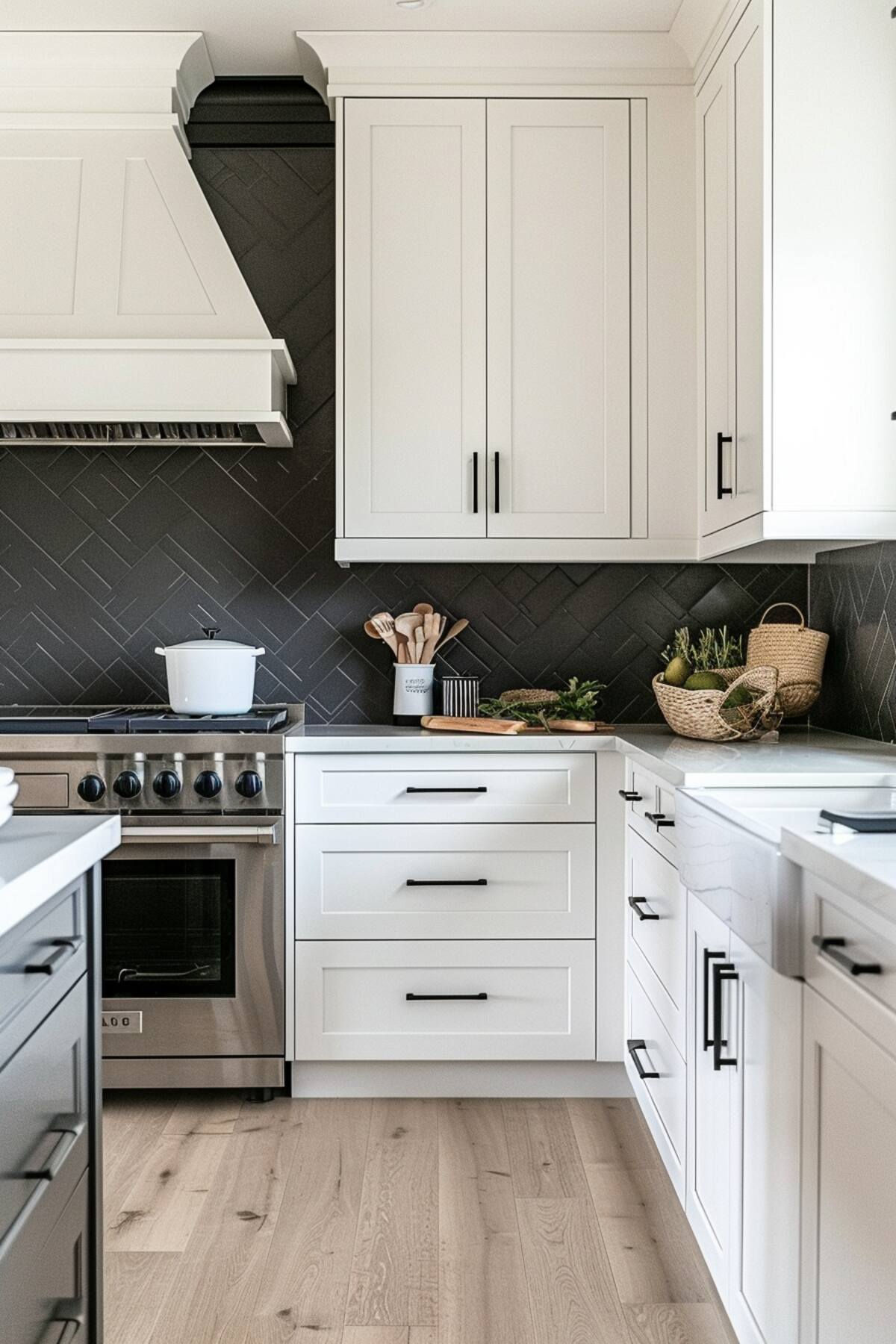 Contemporary Black And White Kitchen Monochrome Elegance in Modern Kitchen Design