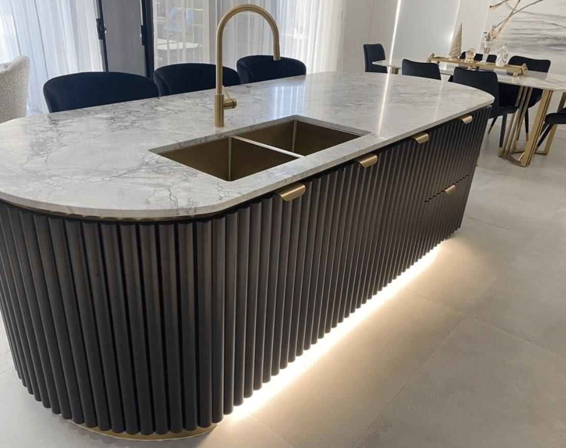 Curved Kitchen Island Elegant Design for a Unique Kitchen Island Concept