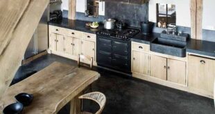 Dark Natural Wood Kitchen Furniture