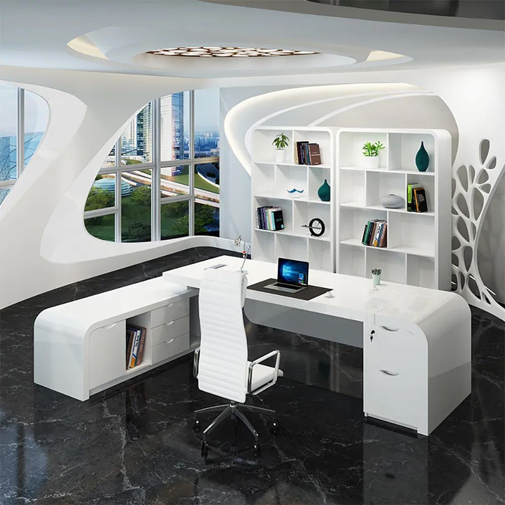 Futuristic L Shaped Desk “Cutting-Edge L Shaped Desk Design for Modern Workspaces”