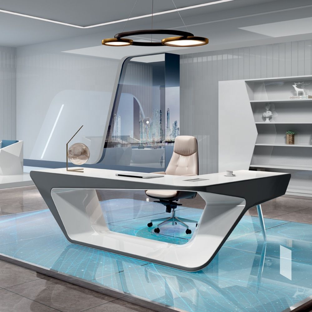 Futuristic L Shaped Desk Sleek and Functional Desk Design for Modern Spaces