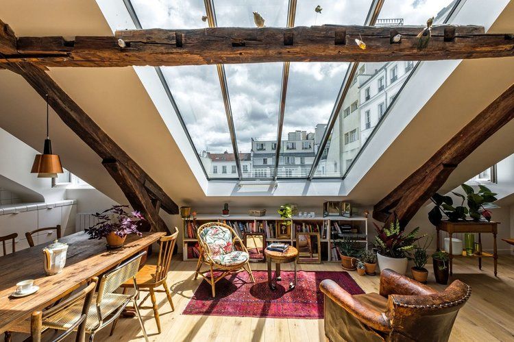 Monochrome Attic Apartment Stylish Loft Living in Black and White Palette