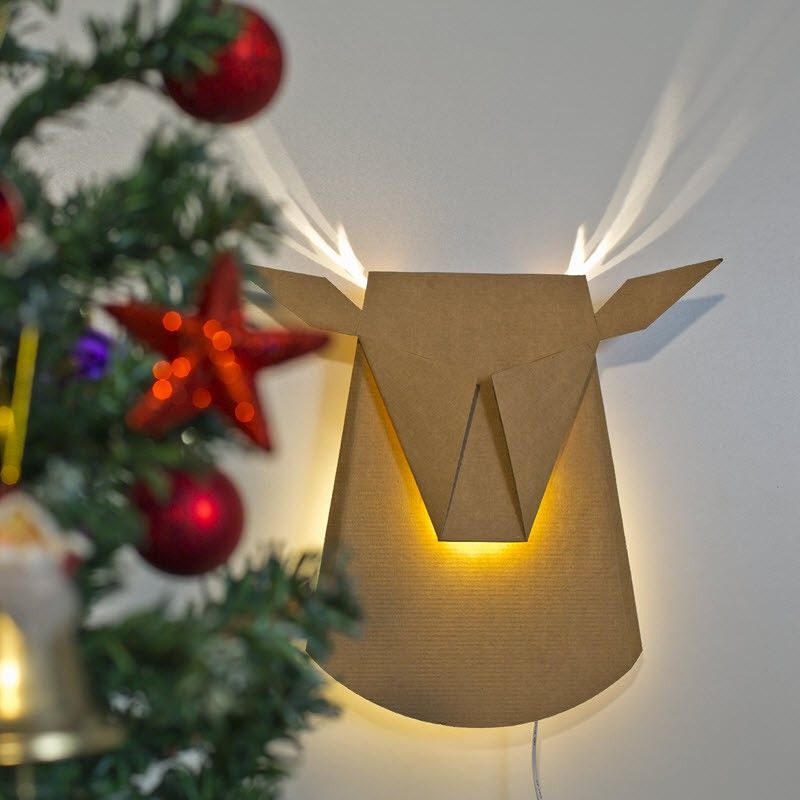 Popup Reindeer Cardboard Light Festive Holiday Reindeer Cardboard Light Adds Cheer to Your Decor