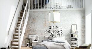 Scandinavian Loft With White Brick Walls