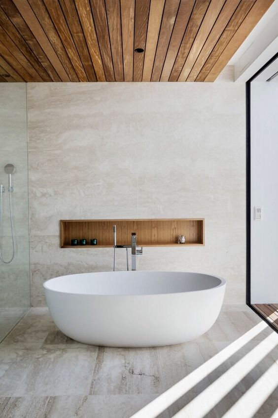 Stylish And Wooden Bathroom Elevate Your Bathroom with Sleek Timber Accents