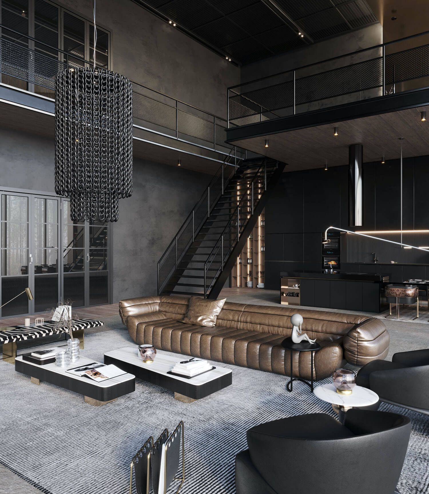 The Black Wood Industrial Loft Design