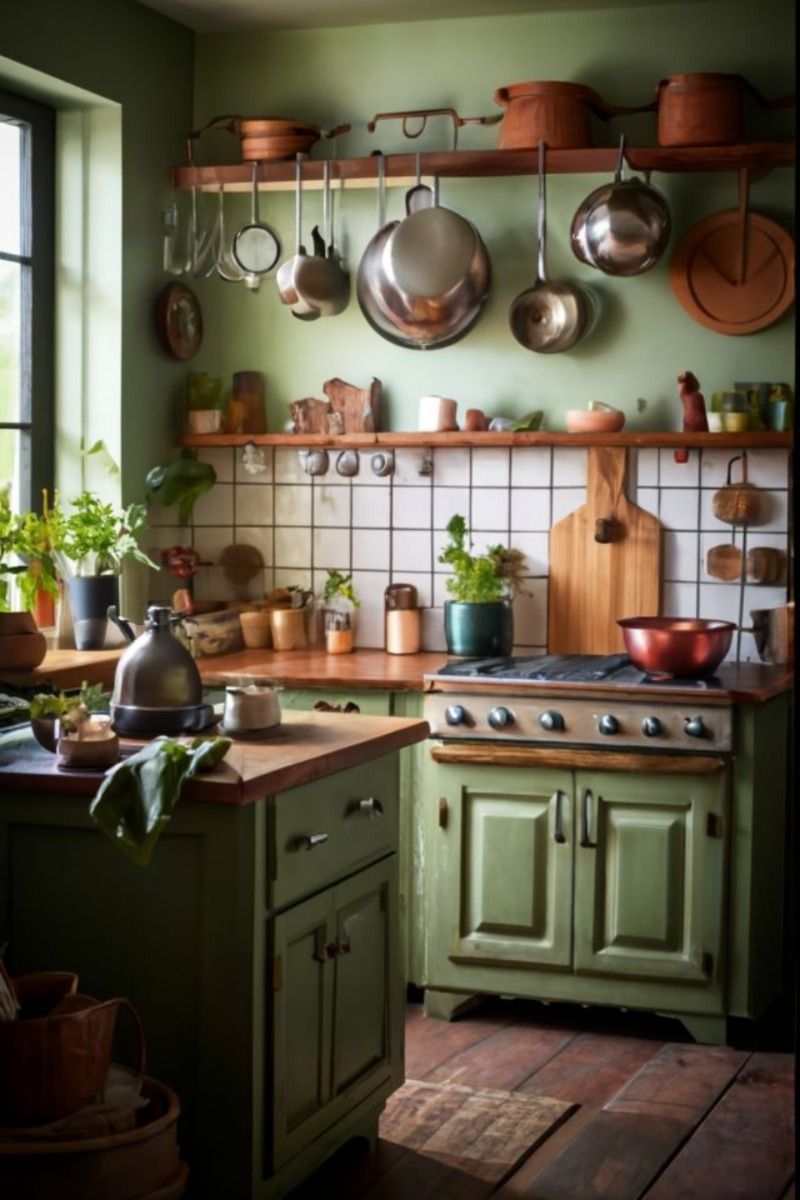 The Charm of a Vintage Wooden Kitchen Island