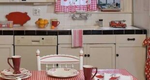 Vintage Kitchen Red White